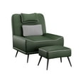 thumbnail image 4 of Andeworld Modern Accent Armchair with Pillow and Ottoman, Green, 4 of 6