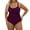 Dark Purple-2, variant on Kcolen Swimsuit for Women One Piece Athletic Tummy Control Push Up Training Sport Swimsuit Solid Color Bathing Suits Vintage Swimwear for Women