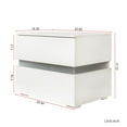 thumbnail image 6 of IVV LED Nightstand with Remote Control, High Gloss Bedside Tables with 2 Drawers, 16 Colors & Adjustable Brightness Embedded LED Light Strip, 23.62"L x 15.35"W x 18.5"H, White, 6 of 9