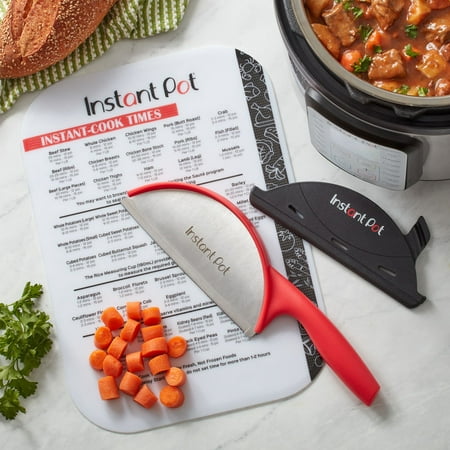 Instant Pot Chop and Slide Knife with Blade Cover and 10x14 Cutting Board (Best Knife For Cutting Raw Chicken)