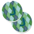 thumbnail image 1 of Monogram Initial J Blue Argoyle Ensemble de 2 Porte-Gobelets sous-Verre de Voiture, 1 of 1