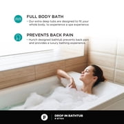 Fine Fixtures Drop In White Soaking small Bathtub, Fiberglass Acrylic Material, 60L x 30W x 19H - Brass Trip Lever Included