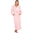 thumbnail image 1 of Women's Plush Fleece Robe with Hood, Long Warm Solid Bathrobe, 1 of 6