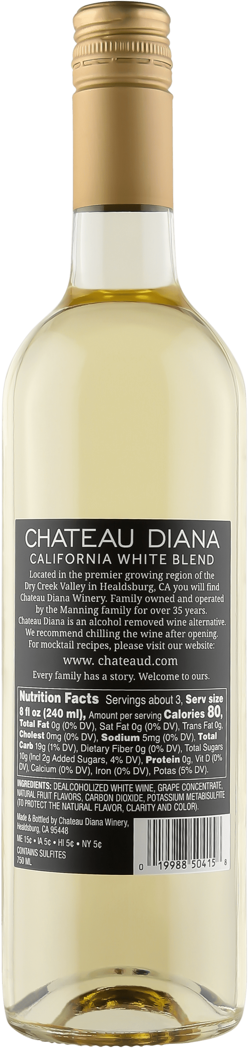 Chateau Diana Zero Alcohol California White Blend