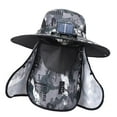 thumbnail image 3 of Gat de ventilador solar al aire libre Tapa de pesca de pesca transpirable y cómodo cómodo, sombrero de pescado de borde ancho para viajar deportes y gris, 3 of 9