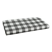 Sorra Home Black Buffalo Plaid Indoor/Outdoor Bench Cushion, Bristol