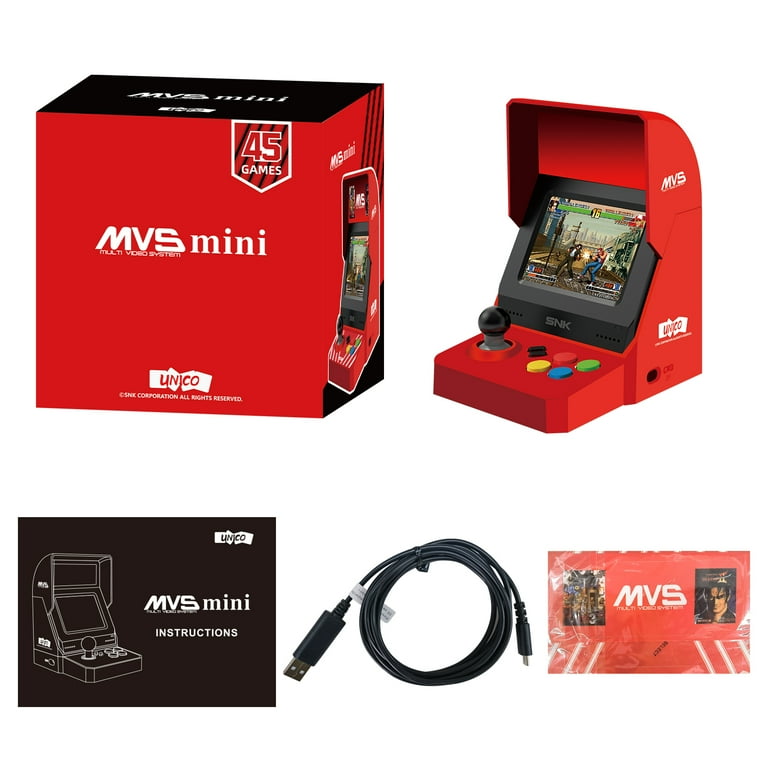 UNICO MVS Mini Arcade Bartop with 45 SNK Classic Games, Such as