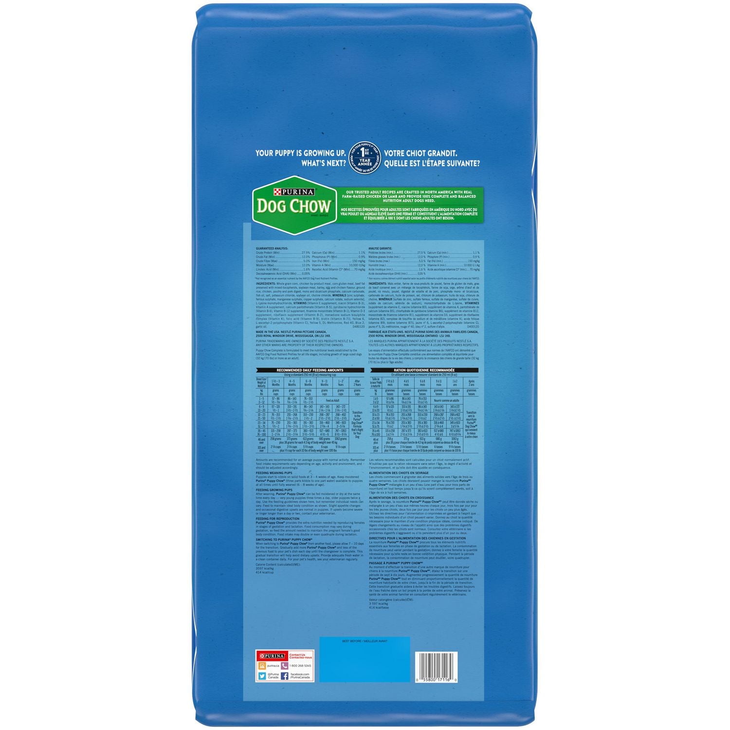 Purina Puppy Chow Complete with Real Chicken, Dry Puppy Food, 2kg-11.4kg