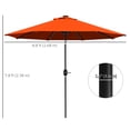 thumbnail image 2 of Parasol de Patio Solaire à DEL de 9 Pi, Pare-Soleil Rond Orange avec 24 Lumières, Auvent Inclinable et Manivelle, Cadre en Acier Résistant à la Rouille pour Cour Arrière, Jardin, Piscine, Plage et Balcon, 2 of 7