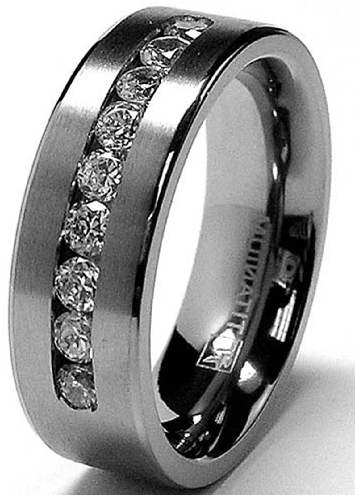 men's titanium black diamond rings