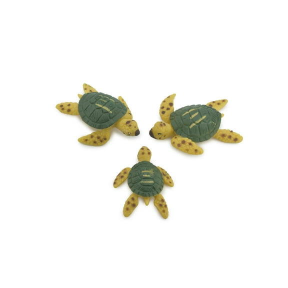 Sea Turtle, 3 Piece Set, 3 Sizes, Design, Realistic, Figure, Reptile, Educational, Lifelike, Model, Figurine, Replica, Toy, Kids, Gift, 3" F3914 B618