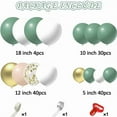 thumbnail image 2 of Green White Gold Balloons Garland Arch Kit,White Balloons with Gold Latex Balloons for Boho Wedding Baby Bridal Shower Engagement Anniversary Birthday Decorations Backdrop(5 10 12 18inch ), 2 of 8