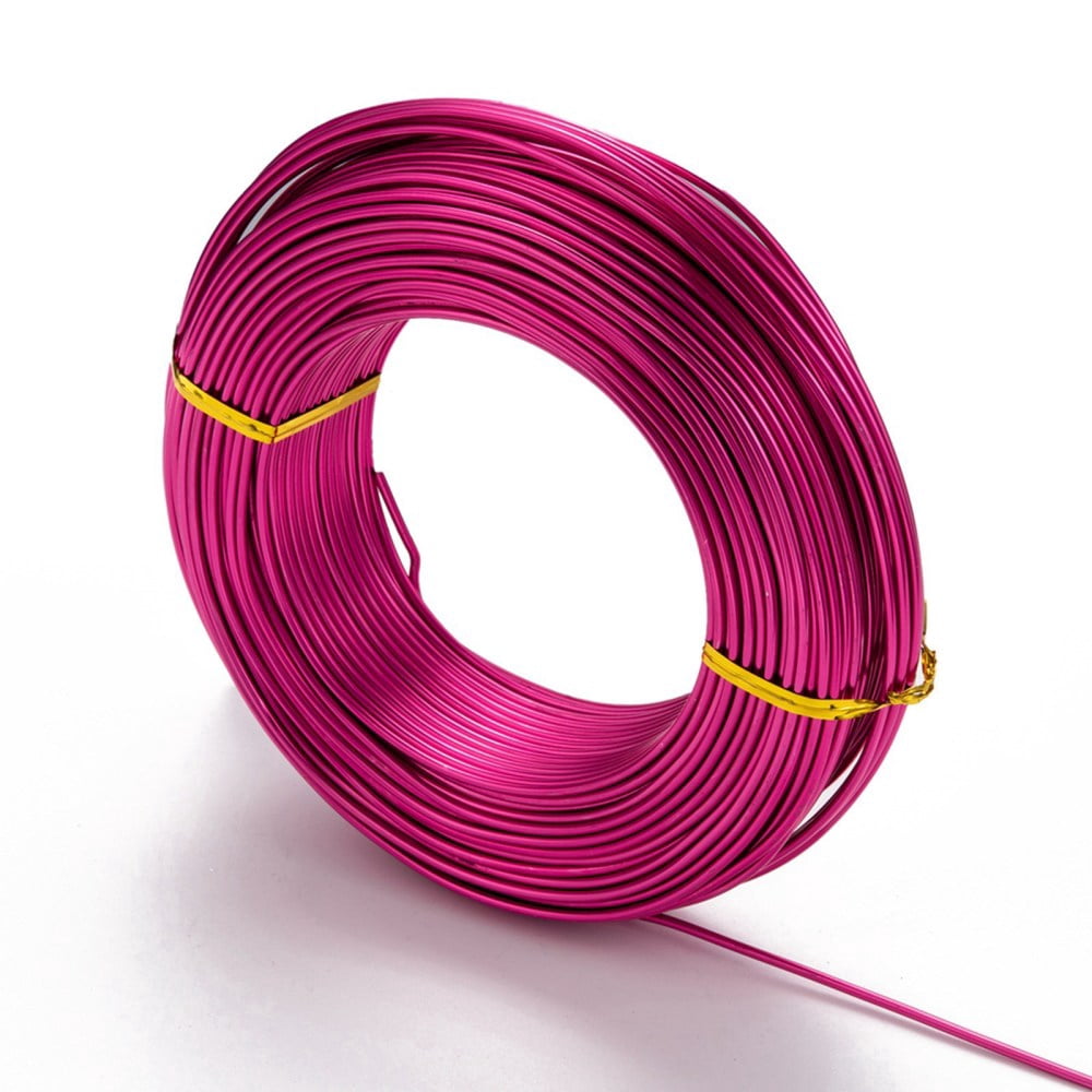 500gs Anodized Aluminum Wire Bendable Metal Craft Wire Flexible Craft Wire for Beading Jewelry Craft Making Fuchsia 12 Gauge 2.0mm 55m/500g(180.4 Feet/500g) Brown