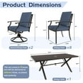 thumbnail image 7 of ALAULM 9-Piece Outdoor Patio Dining Set with Rectangle Metal Table and 6 Dining Chairs and 2 Swivel Chairs, Navy Blue, 7 of 7