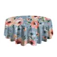 thumbnail image 5 of Pioneer Flower Floral Print Pattern Round Tablecloth 60"x60",Wrinkle Wipeable Table Cloth for Kitchen Dining Room Picnic Patio Party, 5 of 6