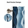 thumbnail image 7 of Curtain Valance for Windows,Blue Water Ripple Gradient Stripes Kitchen Valances Rod Pocket Short Curtains,Abstract Geometric Window Treatment Panel for Bedroom Bathroom 54"x18", 7 of 7