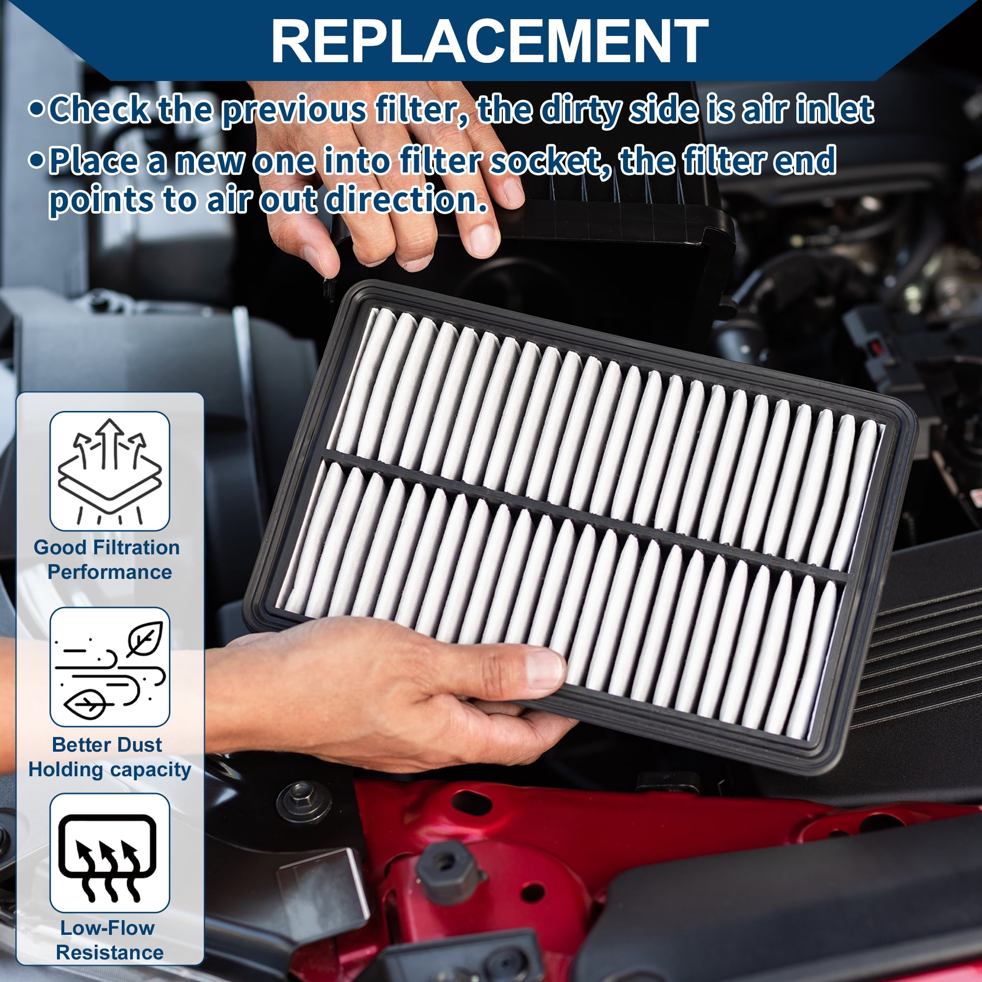 Unique Bargains Great Engine Air Filter No.1780124040 for Lexus UX250h 2.0L 2020-2024