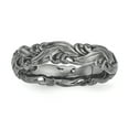 thumbnail image 1 of Sterling Silver Stackable Expressions Bande Sculptée Plaquée Noire Taille 9, 1 of 3