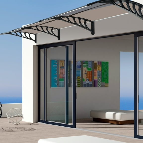 Winado 39.37" x 118.11"  Window Awning Door  Patio Cover Black