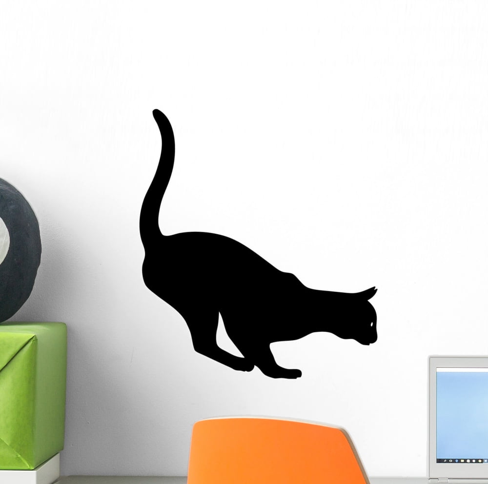 Cat Kitten Wall Decal by Wallmonkeys Peel and Stick Graphic (12 in H x