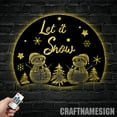 thumbnail image 4 of Craftnamesign Let It Snow Metal Sign Led Light, Snowman Metal Sign, Christmas Metal Signs, 4 of 5