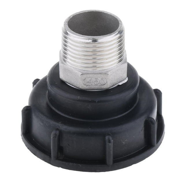 Adaptateur de Bac IBC 1000L Connecteur de Réservoir IBC pour Tuyau, Acier Inoxydable 1 Pouce Mâle