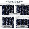 thumbnail image 3 of Vargottam Cotton Canvas Curtains - Rod Pocket/Back Tab Farmhouse Drapes for Living Room or Bedroom Windows - Light Filtering - 3-Way Hanging Style - Set of 2 Panels, 52"x72" - Leaves Pattern (Blue), 3 of 8