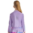 thumbnail image 3 of Eandarui Kids Girls Gym Workout Athletic Sport Jacket Zipper Sparkly Rhinestone Figure Ice Skating Purple 14, 3 of 6