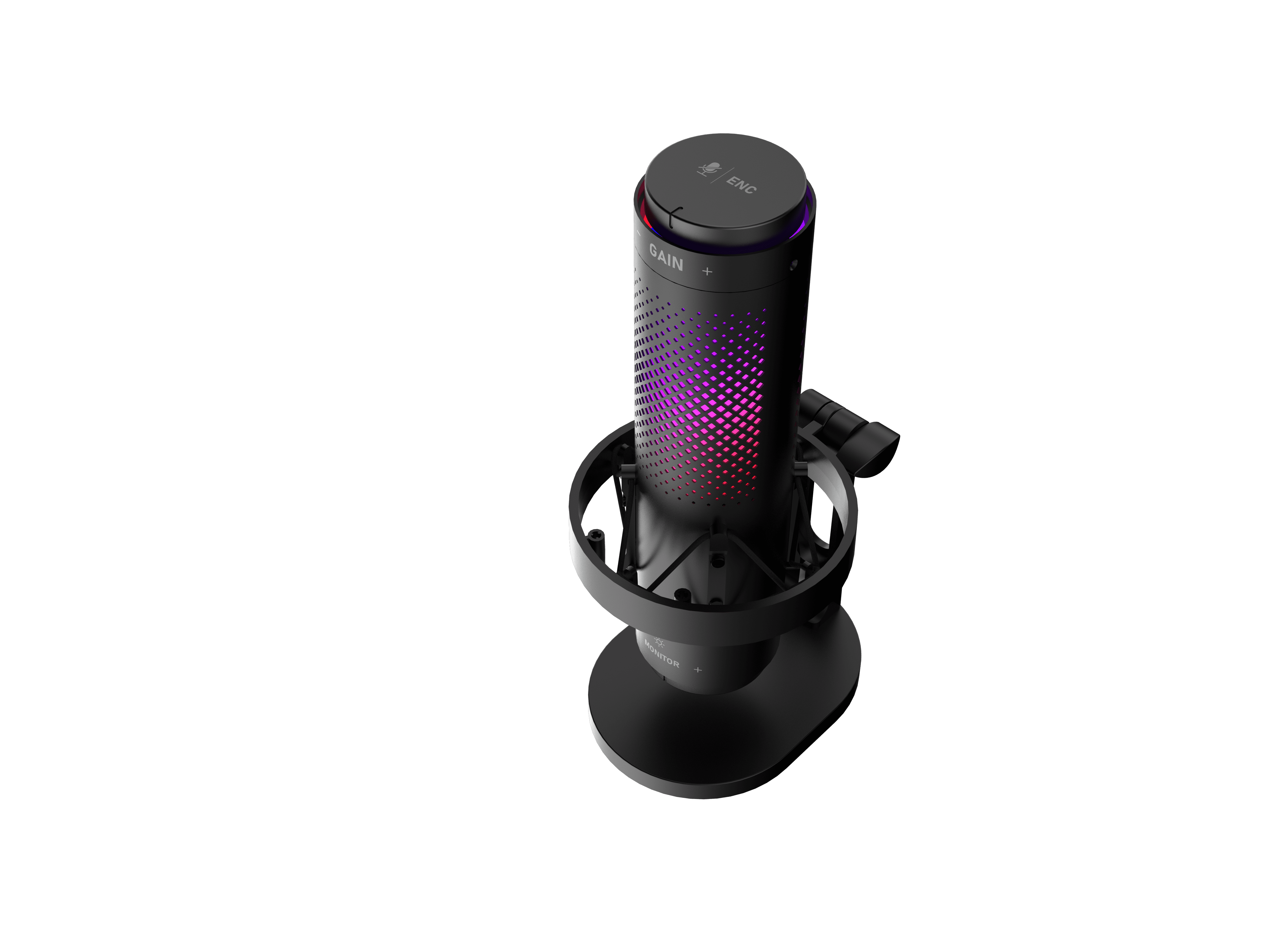 onn USB Tri-Pattern Gaming Microphone with Volume/Mute Controls and 3.5mm Headphone Jack, Black