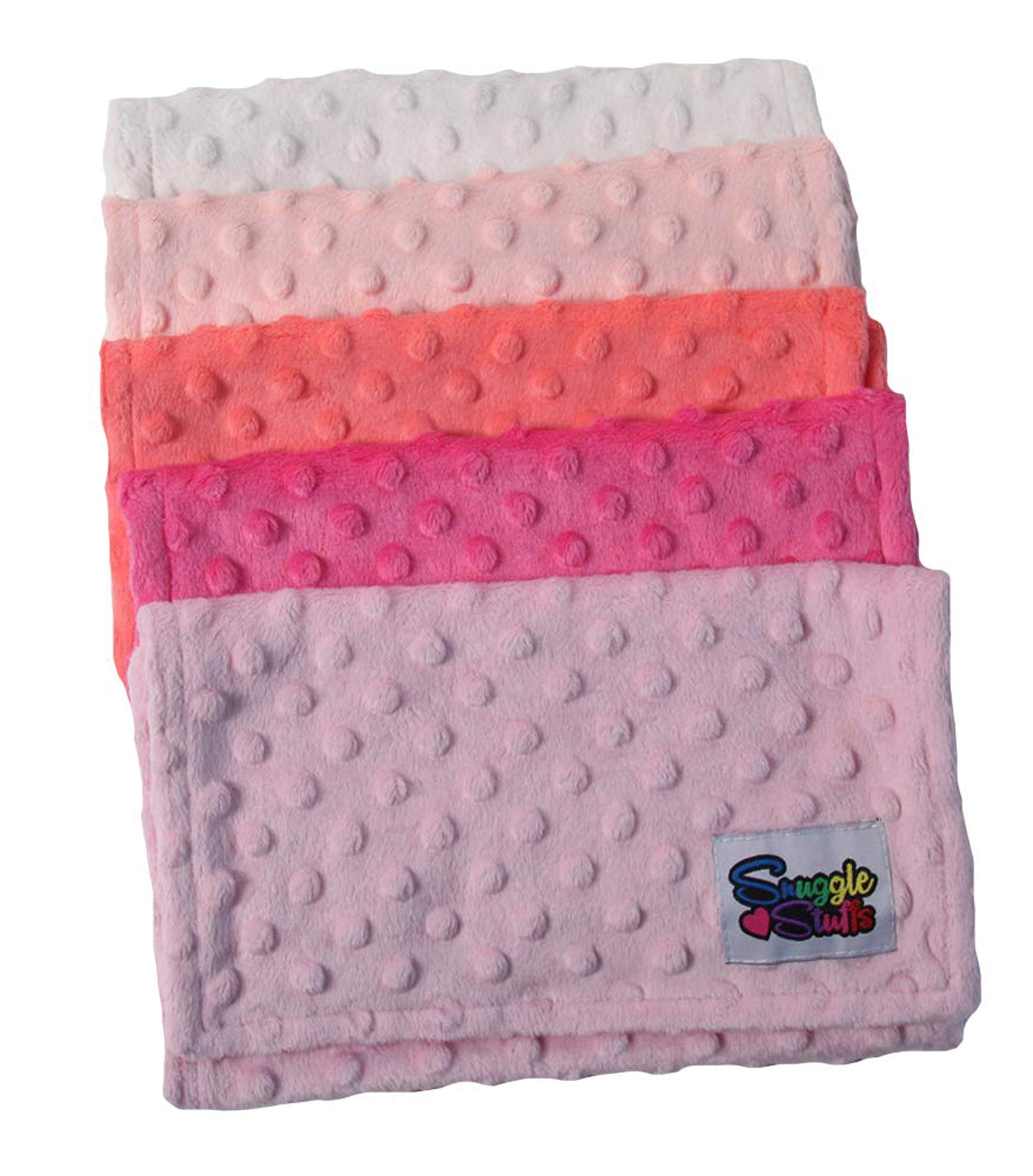 Baby Girls 5 Pack Minky Dot Burp Cloths - Shades Pink