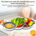thumbnail image 6 of Collapsible Colander Set 4 Pack (3/4/6 QT) with Over-Sink Water Draining Base, Food Strainers And Colanders with Handles for Draining Pasta/Rinsing Vegetables, Fruit and Rice (White-Gray), 6 of 9