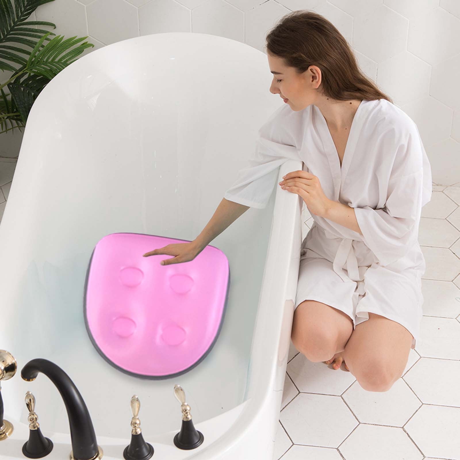 Inflatable Hot Tub Seat, 2Pcs Inflatable Booster Seat 18.5x14.6x5.9'' Spa & Back Support Hot Tub with Suction Cup Booster for Adults