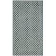 thumbnail image 2 of SAFAVIEH Courtyard Blair Checkered Indoor/Outdoor Area Rug, Turquoise/Light Grey, 2' x 3'7", 2 of 14