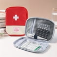 thumbnail image 3 of Mini botiquín de primeros auxilios vacío de 2 piezas, botiquín de primeros auxilios portátil, bolsa de almacenamiento de medicamentos para situaciones de emergencia en el hogar, oficina, viaje TUNC Sencillez, 3 of 5