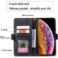 thumbnail image 4 of Étui pour iPhone 13 Pro, Type Notebook Populaire Rétro en Cuir Véritable Miroir de Maquillage Charge Sans Fil Luxe Protection Complète, Deux Couches Structure Fente pour Carte, Amplificateur-Noir, 4 of 8