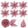thumbnail image 6 of Gymnture Pink Glitter Poinsettia Christmas Flowers - 9pcs Xmas Tree/Wreath Decor, 6 of 10