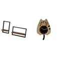 thumbnail image 1 of Estantes de pared para almacenamiento,Estantes flotantes de madera Estantes de pared de madera,Reloj de pared,Reloj de pared decorativo con forma de gato para sala de estar silenciosa,Reloj de, 1 of 8