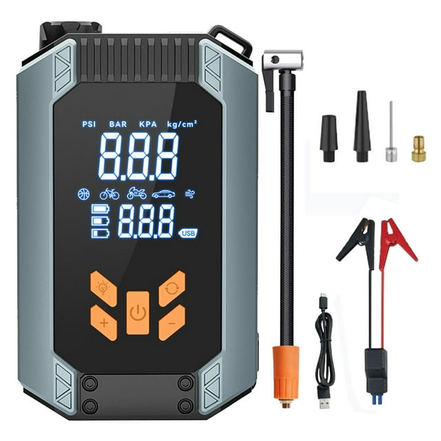 Pisexur Accesorios para coches, Electrónica para cochesAccesorios para coche: arrancadores portátiles y bomba de inflado de neumáticos, 150 PSI, 7200 mA, 12 V, paquete de arrancadores para batería de