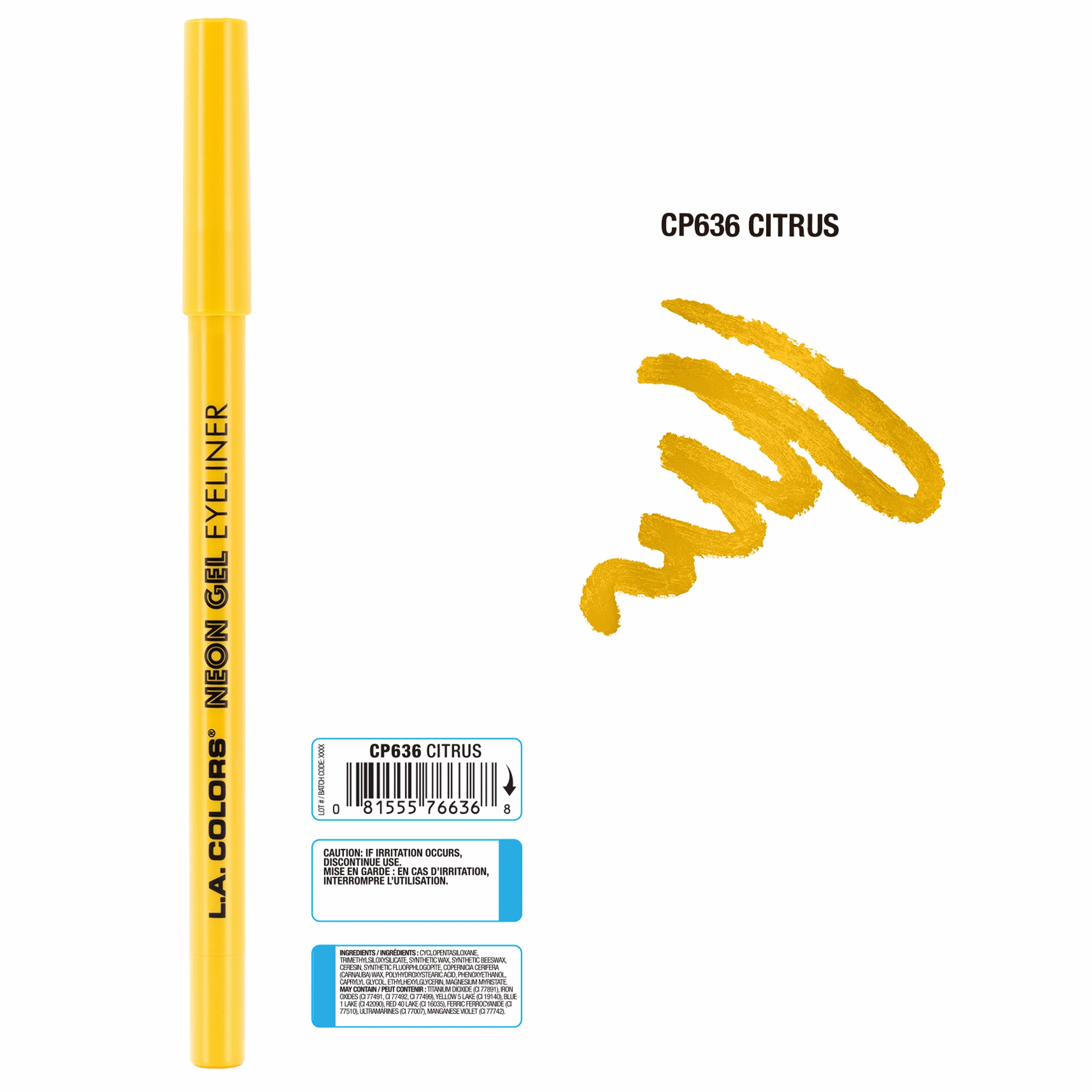 (8 pack) L.A. Colors Smudge & Transfer proof Smooth Glide-on Gel Eyeliner Citrus, Yellow