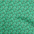 thumbnail image 1 of oneOone Silk Tabby Green Fabric Floral Retro Quilting Supplies Print Sewing Fabric By The Yard 42 Inch Wide, 1 of 5