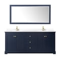 thumbnail image 3 of Wyndham Collection 80" Wood Double Bathroom Vanity in Dark Blue/Gold, 3 of 7
