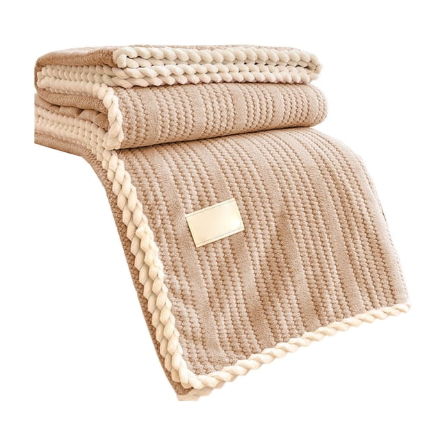 Manta para sofá, manta de franela extra gruesa de doble capa, ideal para la oficina, manta cálida y acogedora para cama o sofá, manta de tela.,KH,38×28×9 cm