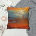 thumbnail image 2 of COMIO  Hot Abstract Orange Blue Sunset Beach Scene Hidden Zipper Home Decorative Rectangle Throw Pillow Cover Cushion Case Lumbar One Side Design Printed Pillowcase, 2 of 5