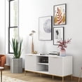 thumbnail image 5 of Modern TV Stand with Wave-Design Doors, Open Shelf & Adjustable Shelf - Stylish and Functional for Your Living Room, 5 of 15