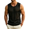 thumbnail image 3 of Dagugfen Workout Tank Tops for Men Mesh Breathable Regular Fitted Sleeveless Crew Neck Basic Layer Tops Summer Outdoor Activewear Tanks, 3 of 7