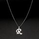 thumbnail image 1 of Collar de acero inoxidable 316L para mujer, colgante con 26 letras de la A la Z, inicial minimalista, alfabeto grande, regalo de joyería, 1 of 4