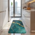 thumbnail image 4 of Teal and Gold Marble Glitter Dots Pattern Kitchen Rug Mat,Kitchen Runner Rugs Non Skid Washable,Decorative Kitchen Floor Mats for Kitchen,Sink,Laundry,17"x47.2", 4 of 7