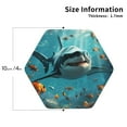 thumbnail image 2 of Yiaed Realistic Ocean Shark Print Leather Coasters for Drinks - Cup Coasters Coffee Table Kitchen Table Bar, Home & Office Gifts Handmade Drink Coasters-Hexagon, 2 of 6