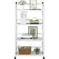 thumbnail image 2 of 4 Tier Metal Shelf Storage Shelves Living Room Bookshelf Bathroom Corner Storage Rack for Kitchen,Indoor Plant Stand (Matte White, 4 Tier), 2 of 6