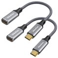 thumbnail image 1 of Cable de extensión USB C CLEEFUN corto de 0,3 m, paquete de 2 unidades, 10 Gbps, 100 W, 1 of 7